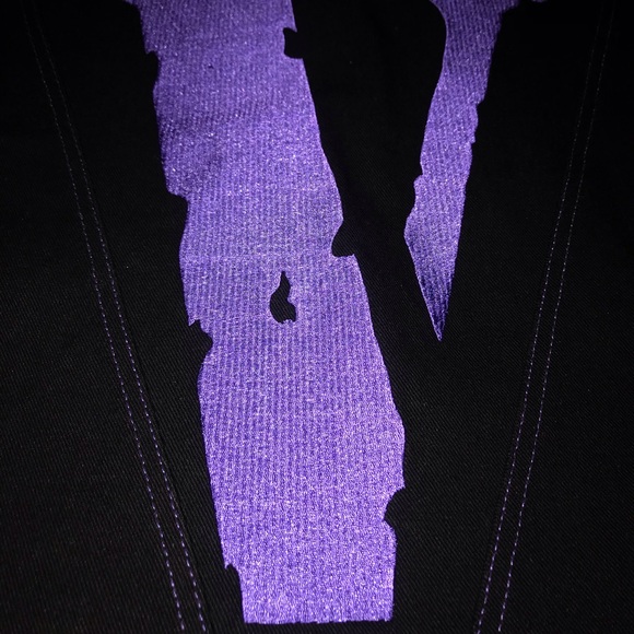 Vlone Black Denim Jacket Purple Size Large - Picture 4 of 8